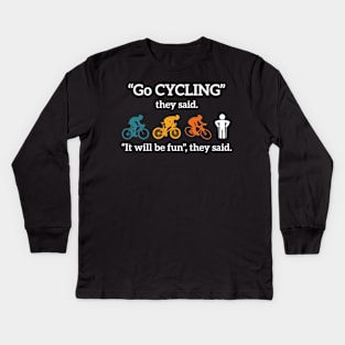 Cycling Vintage Retro 70s 80s 90s Kids Long Sleeve T-Shirt